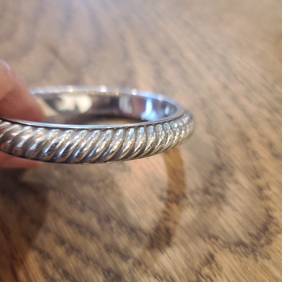 Brighton Crystal and Pearl Silver Plated Bangle Magnetic Closure - Picture 6 of 7